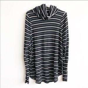 We The Free Striped Cowl Neck Tunic Sweater